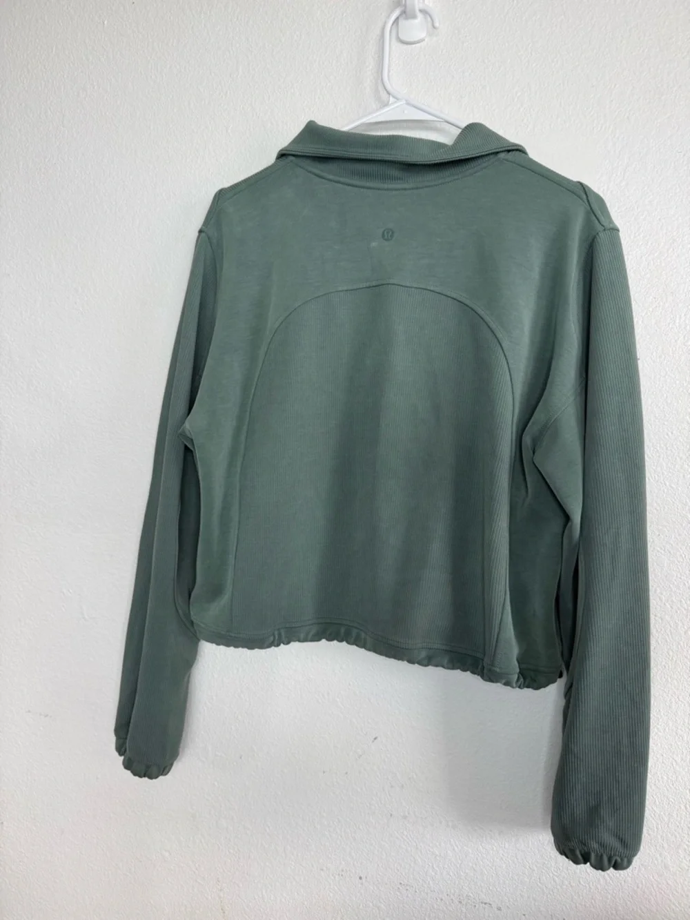 lululemon athletica ribbed softreme Green Cropped Half-Zip Pullover